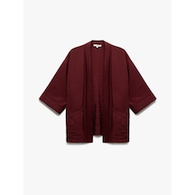 Koton Modal Kumaş Cepli 3/4 Geniş Kollu Kimono Bordo 5sak50018ew Bordo