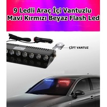 9 Ledli Araç Içi Çakmaklık Girişli Vantuzlu Mavi Kırmızı Beyaz Fl