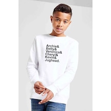 Tshirthane Riverdale Characters Name Baskılı Unisex Çocuk Beyaz Sweatshirt Beyaz