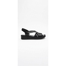 Siyah Kadın Hakiki Deri Sandalet 562.041