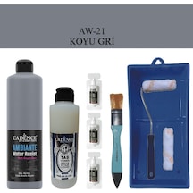 Fayans Tezgah B.-ambiente Islak Zemin Aw-21 Koyugri 500ml Katalizör 30gr Taş Vernik 250 Satenruloset Koyu Gri Koyu Gri