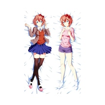 Anime- Sayori Doki Doki Lc Desenli Sarılma Yastığı Hugging Pillow Kılıfı Çok Renkli