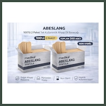 Bezos Abeslang 100'lü 2 Paket Tek Kullanımlık Ahşap Dil Basacağı Non Steril Medikal Spatula Toplam 200 Adet Nhr