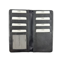 Shop Hakiki Deri Uzun Portföy Cüzdan Çoklu Kartlıklı Unisex Tasarım Siyah - 940987268 Siyah