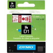 Dymo 45015 Beyaz/Kırmızı D1 Yedek Şerit 12 MM X 7 M