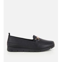 Hotiç Kadın Deri Siyah Zincir Detaylı Comfort Günlük Loafer 01ayh334730a100 01ayh334730a100