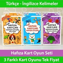 3lü Set Eğitici Eşleştirme Kartları Hayvanlar Meyve Sebze Hafıza Oyunu Türkçe Ingilizce Montessori