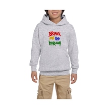 Zepplin Giyim Bring Me The Horizon Rainbow Gri Çocuk Kapşonlu Sweatshirt Gri