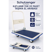 Maksimum 300 Kg Kapasiteli Platformlu Taşıma Arabası Katlanabilir 4 Tekerlekli Yük Ve Koli Taşıma Arabası Tp6001