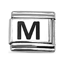 M Harf Charm Çelik Bileklik Aksesuarı Kişiye Özel Harf Modülü Minimal & Şık