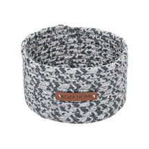 Koza Home Cesta El Yapımı Pamuklu Gri Antrasit Hasır Dekoratif Sepet 3lü Se