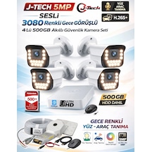 J-tech 5mp Sesli 3080 Renkli Gece Görüşlü 4 Lü 500gb Akıllı Güvenlik Kamera Seti Yüz Ve Araç Tanım J-tech 5mp Sesli 3080 Renkli Gece Görüşlü 4 Lü 500gb Akıllı Güvenlik Kamera Seti Yüz Ve Araç Tanım