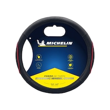 Michelin Mc1003nr Premium Suni Deri Direksiyon Kılıfı Kırmızı Siyah
