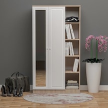 Nida 2 Kapılı 1 Raflı Aynalı Gardırop Membran Kapak Mdf Beyaz