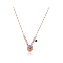 Zirkon Taşlı Rose Altın Kaplamalı Toplu Baykuş Desenli Gümüş Kolye Gold - Rose Gold - Gümüş