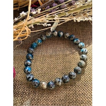 K2 Jasper( Raindrop Azurite) Bileklik(gümüş Malzemeli) Çok Renkli