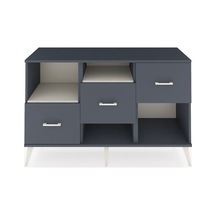 Kronos Konsol 2 Raflı 3 Çekmeceli 132x59x83 Antrasit-aytaşı/antrasit Aytaşı/antrasit