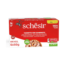 Schesir Ton Ve Karidesli Tam Ve Dengeli Jöleli Multipack Kedi Konservesi 6 X 50 G