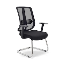 Büro Ofis Sistemleri // Comfort Visitor Black Misafir Bekleme Koltuğu Sabit Krom Ayak Diğer