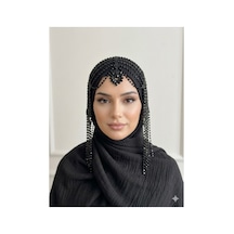 Taşlı Sallantılı Alınlıklı Saç Aksesuarı Gelin,kına,nişan,söz,after,bride,party Siyah - 871609800 Siyah