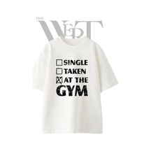 Thewert At The Gym Tasarım Baskılı Ünisex Beyaz Oversize T-shirt