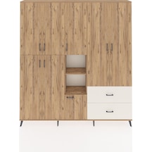 Arges Dolap 12 Raflı 2 Çekmeceli Tek Askılı 220x30x243 Çam-çam/aytaşı Atlas Çam/aytası