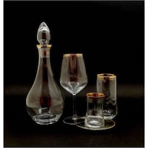 Gold Yaldızlı 49 Parça Bardak Sofra Seti 12 Kişilik Altın