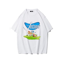 Brz Collectıon Brz Collection Unisex Oversize The Jetsons Jetgiller T-shirt Beyaz