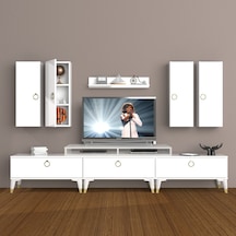 Decoraktiv Ekoflex 8d Mdf Gold Tv Ünitesi Tv Sehpası Beyaz