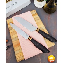 Black Copper Serisi 2 Li Mutfak Bıçak Seti Santaku - Doğrama