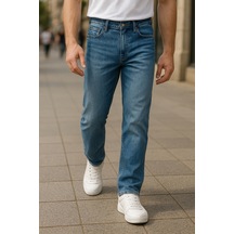 Cedy Denim Regular Fit Jean Martin Yüksek Bel Standart Kesim Esnek Kot Pantolon C336 Mavi