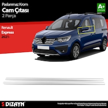 S-dizayn Renault Express Krom Cam Çıtası 2 Prç. 2021 Üzeri