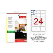 Tanex Tw-2024 64X34 MM Polyester Etiket 25 Li