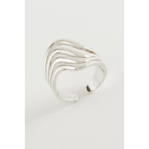 Oval - 380 - Metal Yüzük - Nazblsmm - Gümüş Rengi