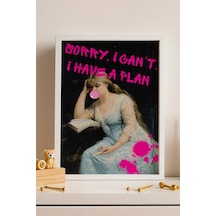 Saturn Sorry I Cant I Have A Plan Reading Çerçeveli Tablo Kitap Sever Arkadaşa Hediye Altered Art