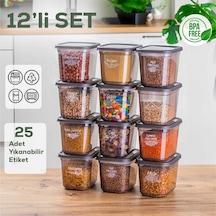 Porsima 1022 Etiketli Dikdörtgen Erzak Saklama Kabı 12'Li 1.3 L Çok Renkli