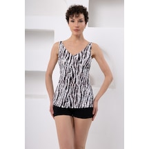 Lapıeno Kruvaze Şortlu Tankini Takım 4501 Valentına