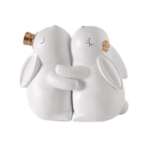 Suntek 2 Adet Reçine Tavşan Heykelcik Heykeli Süslemeleri 11cmx12cmx15cm