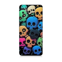 Xiaomi Redmi Note 10 5g Uyumlu Renkli Kurukafalar Desenli Silikon Kılıf