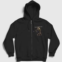 Presmono Unisex Mummy Iron Maiden Fermuarlı Kapüşonlu Sweatshirt Siyah