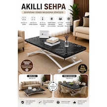 Juppo Üst Tabla Mdf Siyah Mermer Oval Köşe Alt Beyaz Dışa Kıvrım