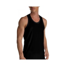 Çift Kaplan Elastanlı Spor Erkek Atlet Siyah 916