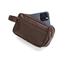 Newish Polo Erkek Bileklik Kemerli Portföy Clutch Traş Kozmetik El Çantası New344 Kahverengi