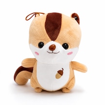 Sevimli Sincap Peluş Oyuncak 20 Cm Yumuşacık Dolgulu Kahverengi