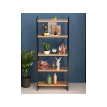 Moderno Kitaplık 5 Raflı Ceviz
