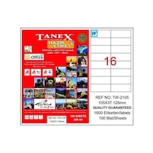 Tanex Tw-2105 - 105 X 37.125 MM Laser Etiket 100 Adet