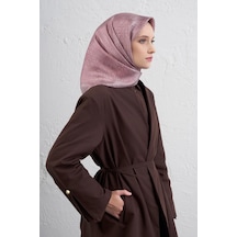 Armine Klasik Desen Twill İpek Eşarp -2025/2026 -94372d Gülkurusu-14