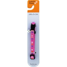 Luxury Paws Desenli Kedi Boyun Tasması Pembe 10mm-30CM