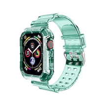 Microsonic Apple Uyumlu  Watch Series 3 38Mm Kordon Transparent Yeşil