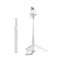 Kablosuz Bluetooth Selfie Çubuğu Uzaktan Kumandalı Tripod / 1.4 Metre Kolay Taşınabilir S541w Bej - Amp09337